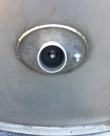 Arizona Tap Master, Inc. - 45 degree Hot Tap on 36' 316 S/S Tank